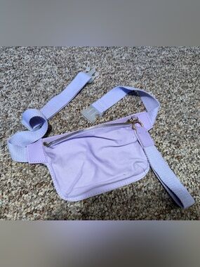 Lilac Canvas Belt Bag with Gold Hardware